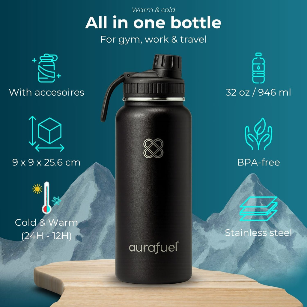 Edelstahlflasche – Schwarz