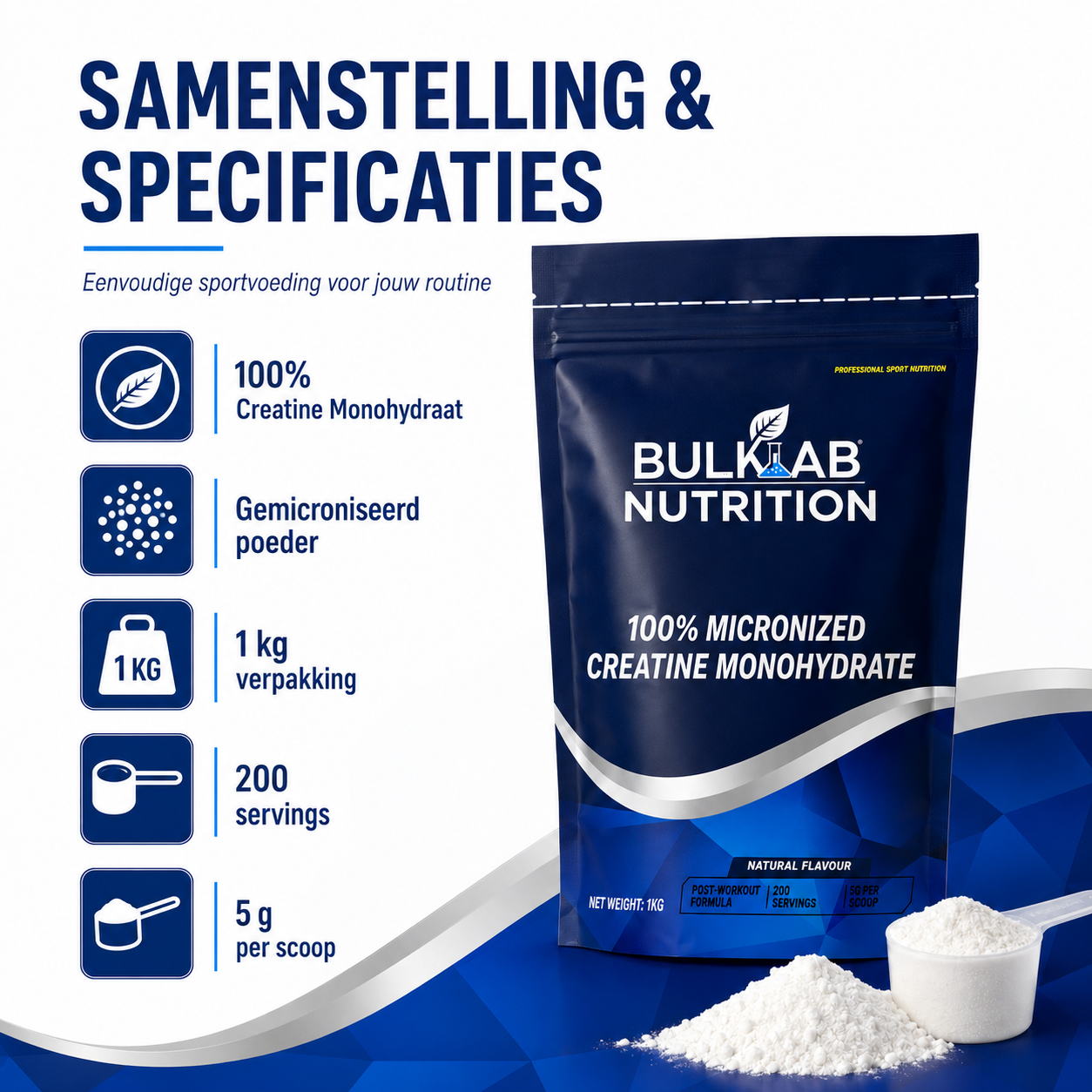 100 % Kreatinmonohydraat mikronisiert – BulkLab Nutrition