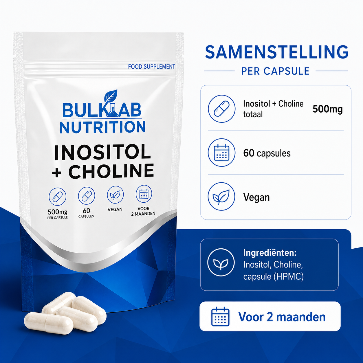Inositol + Cholin – Kapseln – BulkLab Nutrition