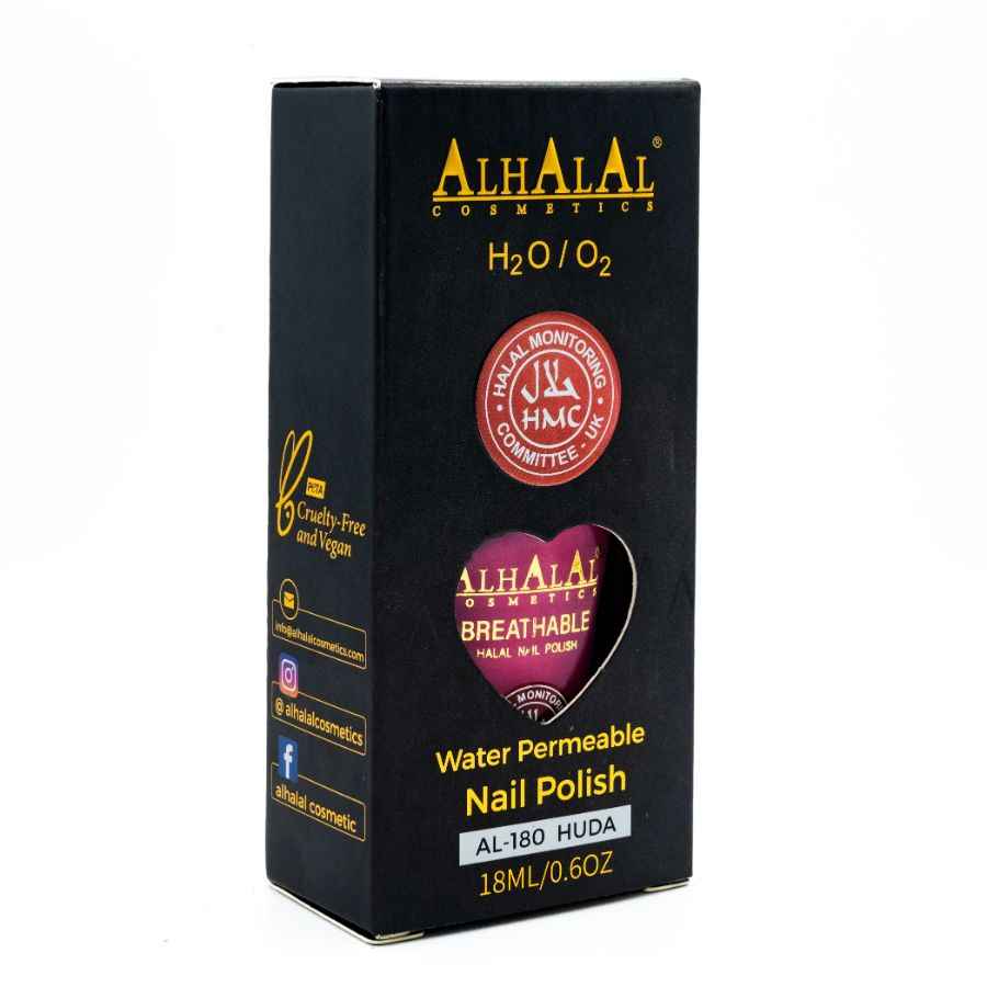 AL-180 HUDA ROZE GLANZENDE NAGELLAK – Halal Cosmetica