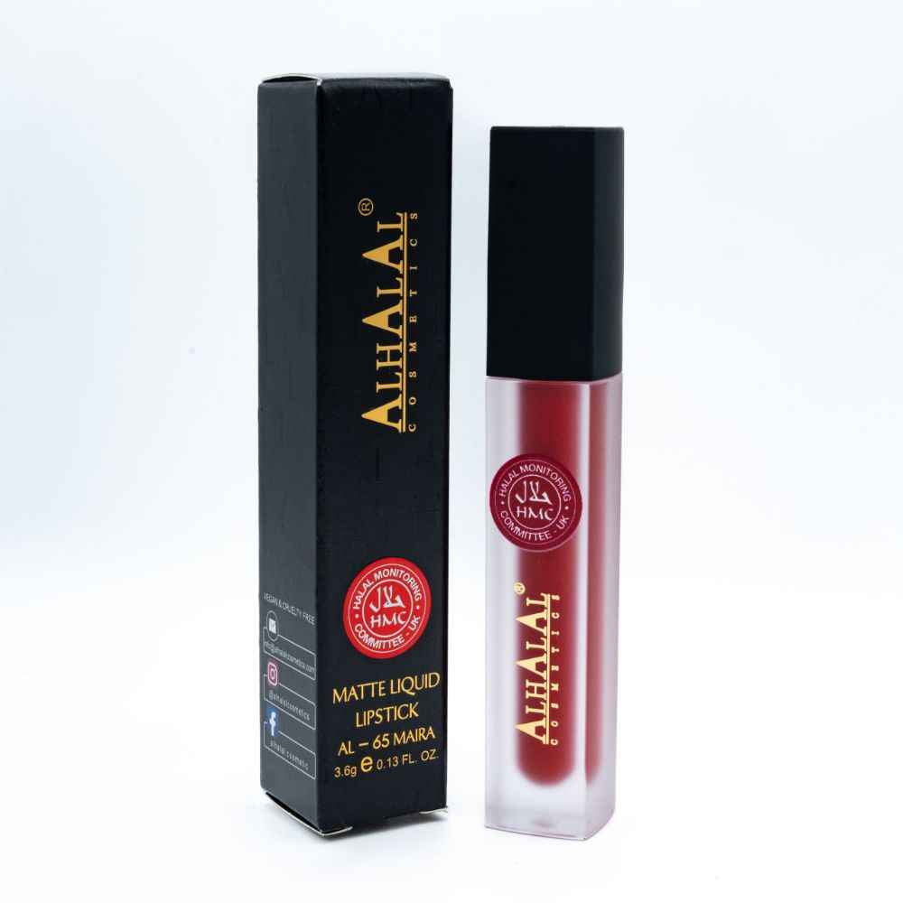Alhalal Cosmetics matter flüssiger Lippenstift in Rotton mit glatter flüssiger Lippenstiftformel