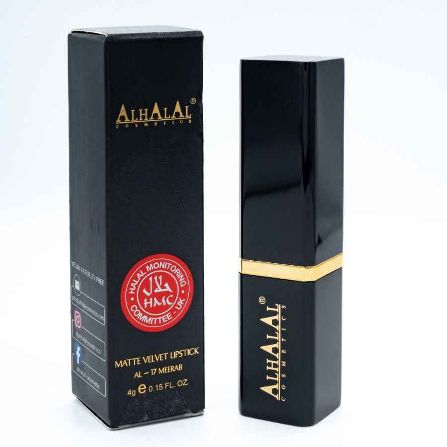 Alhalal Cosmetics matter Velvet-Lippenstift in schwarzer Verpackung für dunkle Lippen DUNKLER LIPPENSTIFT